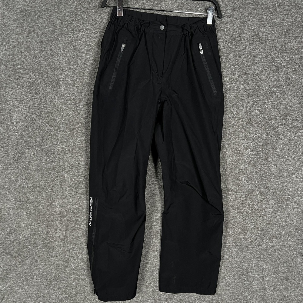 Galvin Green Pants Mens XS Black Gore-Tex Waterproof Golf Rain Overpants Zip-Leg